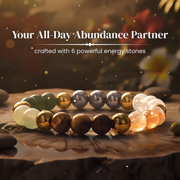 Dhanlabh Band with Pyrite, Tiger Eye, Citrine, Aventurine, Sphatik & Jade Beads