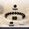 Black Obsidian & Milky Quartz Zodiac Band for Scorpio (वृश्चिक राशि)