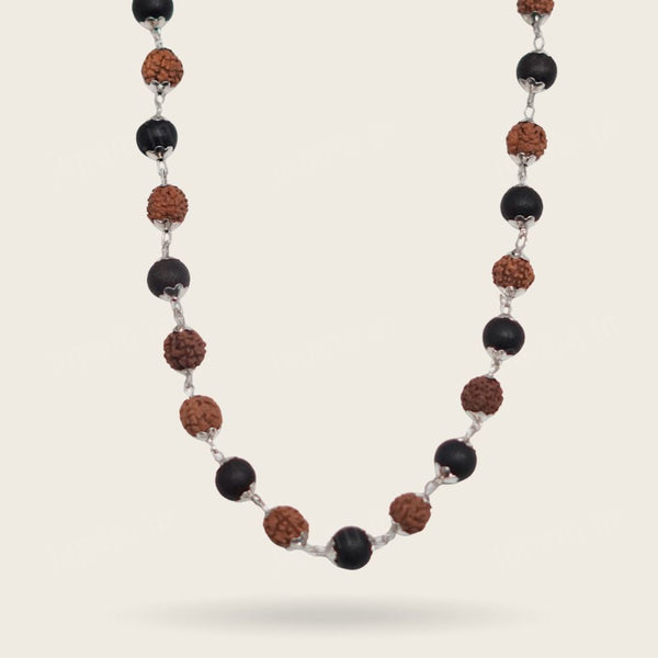 Silver Plated Divya Rudraksha Karungali Mala