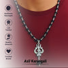 Silver Plated Karungali Necklace with Trishool Pendant