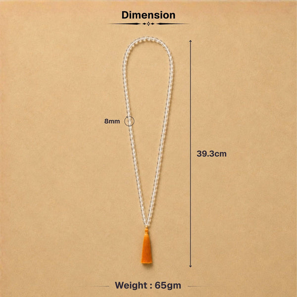 Natural Sphatik Mala - 108+1 Beads