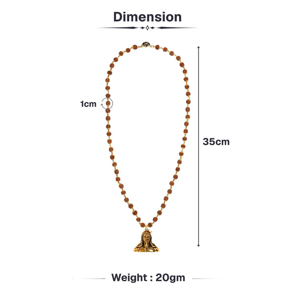 Gold Plated Adiyogi Rudraksha Mala