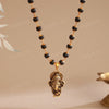 Gold Plated Karungali Necklace with Lord Ganesha Pendant