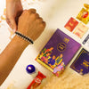 Silver Plated Modern Karungali Ki Rakhi - Complete Rakhi Hamper