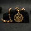 Gold Plated Karungali Necklace with Hanuman Pendant