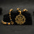Gold Plated Karungali Necklace with Hanuman Pendant