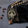 Silver Plated Rudraksha & Karungali Mala with Trishul Pendant