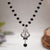 Silver Plated Karungali Necklace with Trishool Pendant