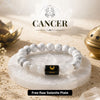 Howlite & Milky Quartz Zodiac Band for Cancer (कर्क राशि)