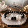 Black Obsidian & Milky Quartz Zodiac Band for Scorpio (वृश्चिक राशि)