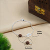 Silver Plated Rudraksha Om Bracelet