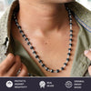 Pure 92.5 Sterling Silver Karungali Mala - Natural Ebony Wood