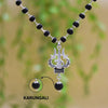 Silver Plated Karungali Necklace with Trishool Pendant