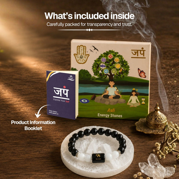 Black Obsidian & Milky Quartz Zodiac Band for Scorpio (वृश्चिक राशि)