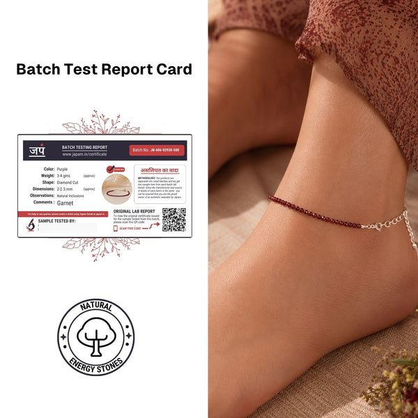 Diamond Cut Garnet Anklet