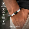 Black Obsidian & Milky Quartz Zodiac Band for Scorpio (वृश्चिक राशि)