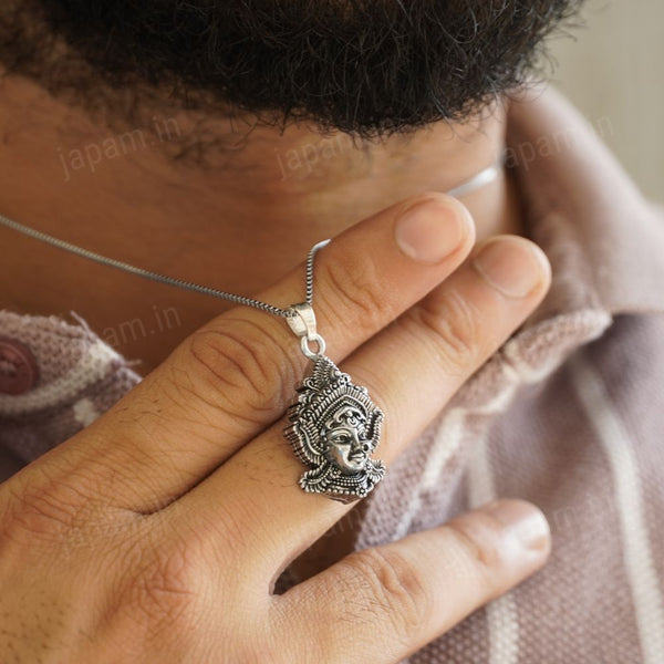 Oxi Silver Bhavani Durga Necklace