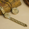 Gold Plated Om Necklace & Bracelet Duo