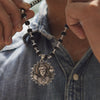Silver Plated Karungali Vetri Necklace With Murugan Pendant