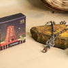 Silver Plated Rudraksha & Karungali Mala with Trishul Pendant